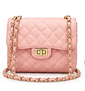 mini quilted handbag pink