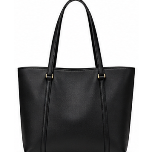 leather tote bag black